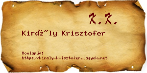Király Krisztofer névjegykártya