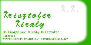 krisztofer kiraly business card